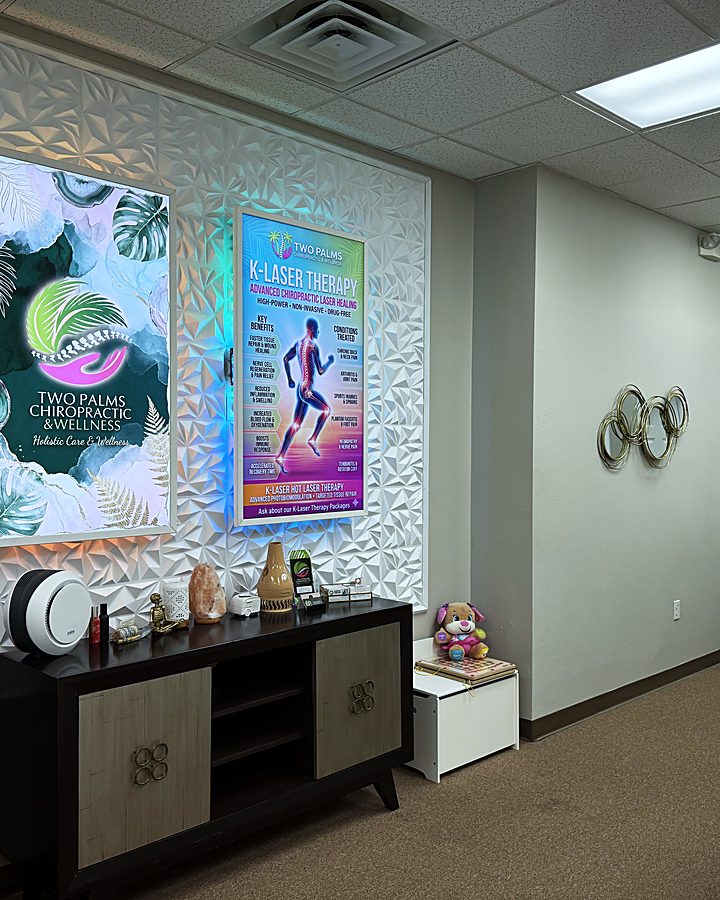 Hallway with rotating digital art displays